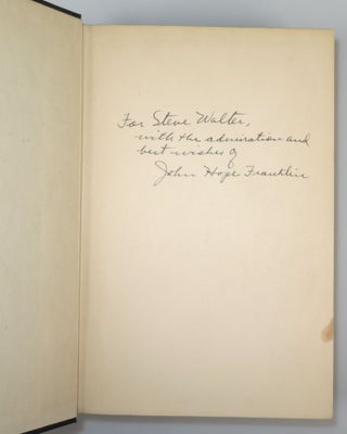 From Slavery to Freedom: A History of American Negroes, a presentation copy of the revolutionary survey of African American history, inscribed by the author