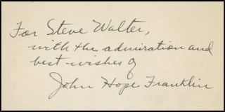 From Slavery to Freedom: A History of American Negroes, a presentation copy of the revolutionary survey of African American history, inscribed by the author