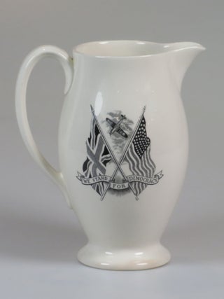 A pitcher originally designed and issued early during the Second World War, featuring an image of and quotes by then-Prime Minister Winston S. Churchill, reissued in this unique form to commemorate Winston Churchill's death in 1965