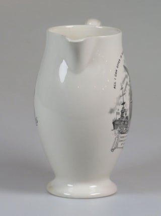 A pitcher originally designed and issued early during the Second World War, featuring an image of and quotes by then-Prime Minister Winston S. Churchill, reissued in this unique form to commemorate Winston Churchill's death in 1965