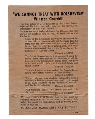 Item #007462 We Cannot Treat with Bolshevism. Compiler unknown Quotes from Winston Churchill
