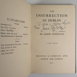The Insurrection in Dublin, an inscribed presentation copy