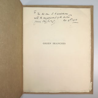 Green Branches, an inscribed, dated, and hand-emended author's presentation copy of the limited and numbered first edition, copy 193 of 500