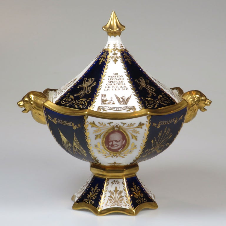 Item #007491 The Abbeydale Vase - an elusive, striking, limited issue piece of Churchilliana produced in the final year of Sir Winston Churchill's life to commemorate his being granted Honorary Citizenship of the United States by President John F. Kennedy, copy 173 of 250