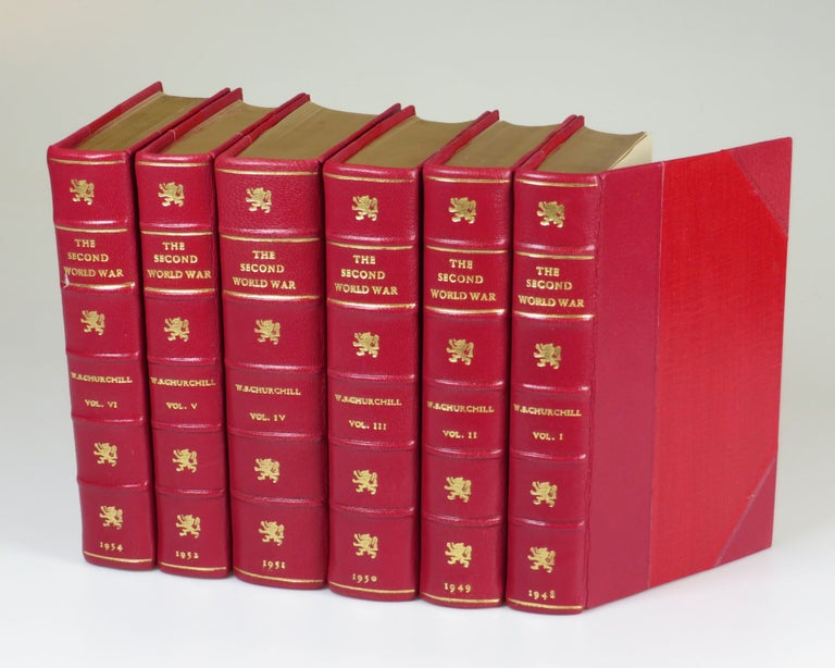 The Second World War, full set of six British first editions finely bound in half Morocco goatskin