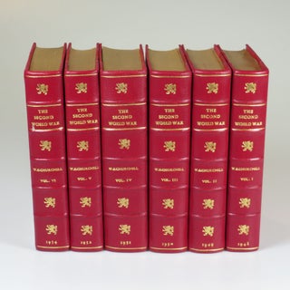 The Second World War, full set of six British first editions finely bound in half Morocco goatskin