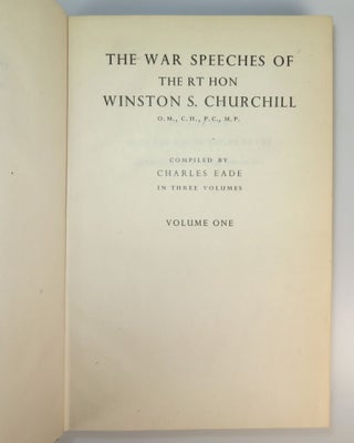The War Speeches of the Rt. Hon. Winston S. Churchill, Taiwanese (pirated) edition, 3 volumes complete
