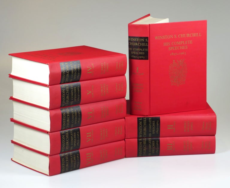 Winston S. Churchill, His Complete Speeches 1897-1963, a full set of eight volumes
