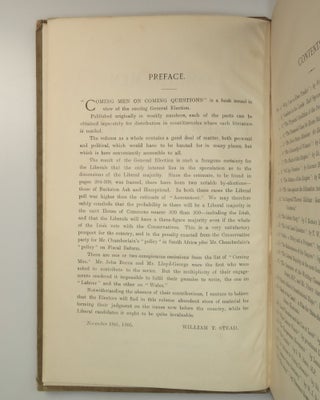 Coming Men on Coming Questions, including "Winston Churchill, Past, Present, and Future." by William T. Stead and "Why I Am A Free Trader." by Winston S. Churchill