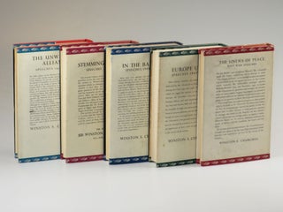 The Postwar Speeches, a full set of jacketed first editions: The Sinews of Peace, Europe Unite, In the Balance, Stemming the Tide, and The Unwritten Alliance