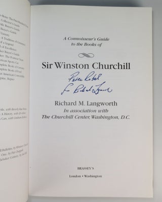 A Connoisseur's Guide to the Books of Sir Winston Churchill, inscribed by the author