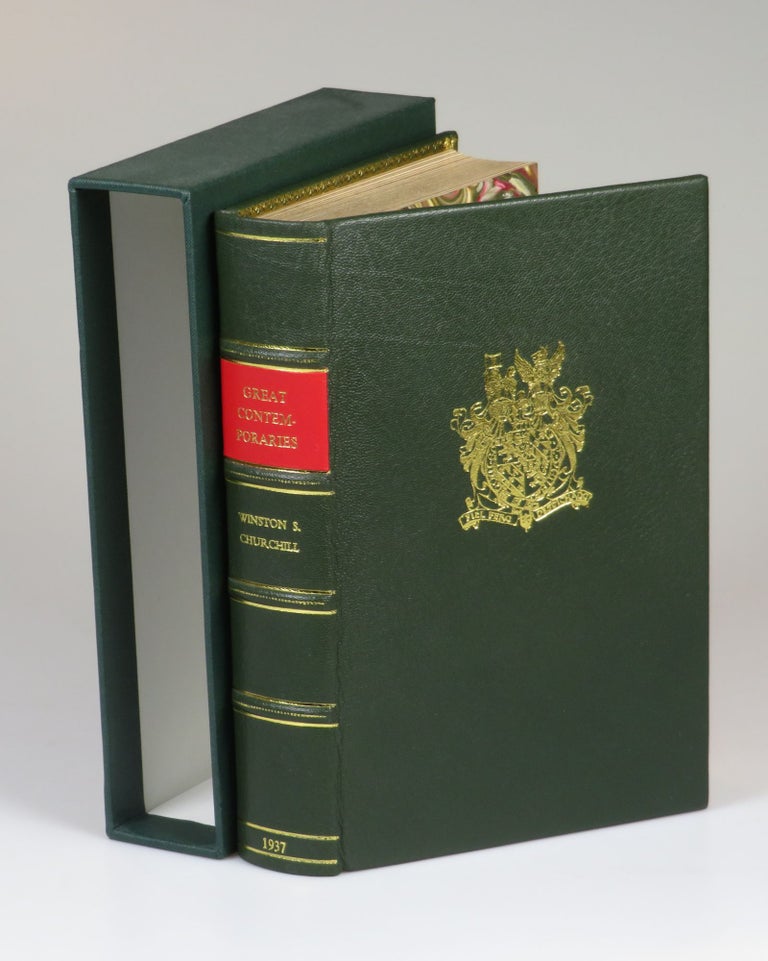 Item #007733 Great Contemporaries, magnificently bound in full Morocco and slipcased. Winston S. Churchill.