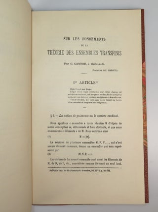 Sur Les Fondements de la Theorie Des Ensembles Transfinis