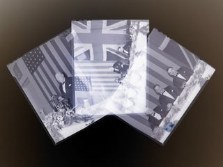 Three original photograph negatives and an elaborate program, comprising a small archive from the 15 March 1946 dinner held by the City of New York at the Waldorf Astoria Hotel in honor of Winston S. Churchill, during which he spoke, staunchly defending the content of his inflammatory “Iron Curtain” speech delivered ten days earlier