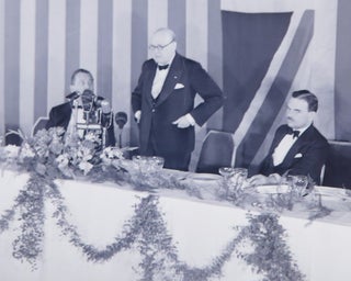 Three original photograph negatives and an elaborate program, comprising a small archive from the 15 March 1946 dinner held by the City of New York at the Waldorf Astoria Hotel in honor of Winston S. Churchill, during which he spoke, staunchly defending the content of his inflammatory “Iron Curtain” speech delivered ten days earlier