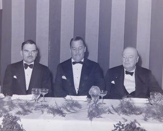 Three original photograph negatives and an elaborate program, comprising a small archive from the 15 March 1946 dinner held by the City of New York at the Waldorf Astoria Hotel in honor of Winston S. Churchill, during which he spoke, staunchly defending the content of his inflammatory “Iron Curtain” speech delivered ten days earlier