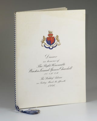 Three original photograph negatives and an elaborate program, comprising a small archive from the 15 March 1946 dinner held by the City of New York at the Waldorf Astoria Hotel in honor of Winston S. Churchill, during which he spoke, staunchly defending the content of his inflammatory “Iron Curtain” speech delivered ten days earlier