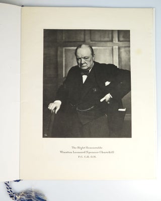 Three original photograph negatives and an elaborate program, comprising a small archive from the 15 March 1946 dinner held by the City of New York at the Waldorf Astoria Hotel in honor of Winston S. Churchill, during which he spoke, staunchly defending the content of his inflammatory “Iron Curtain” speech delivered ten days earlier
