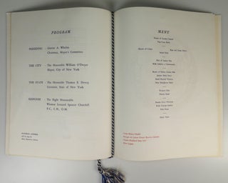 Three original photograph negatives and an elaborate program, comprising a small archive from the 15 March 1946 dinner held by the City of New York at the Waldorf Astoria Hotel in honor of Winston S. Churchill, during which he spoke, staunchly defending the content of his inflammatory “Iron Curtain” speech delivered ten days earlier