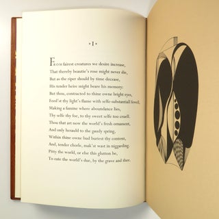 The Sonnets, a presentation copy of the finely bound, illustrated, limited, and numbered edition signed by the poet Robert Graves, the illustrator Clarke Hutton, and the book designer Edward Burrett, accompanied by the original publisher's prospectus and order form, and with a lengthy gift inscription from Edward Burrett and his wife