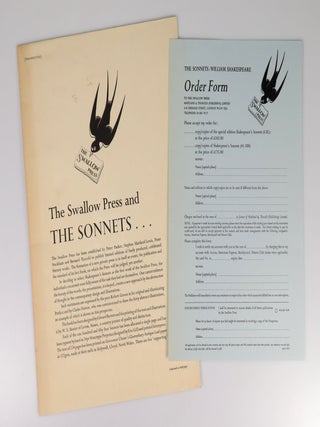 The Sonnets, a presentation copy of the finely bound, illustrated, limited, and numbered edition signed by the poet Robert Graves, the illustrator Clarke Hutton, and the book designer Edward Burrett, accompanied by the original publisher's prospectus and order form, and with a lengthy gift inscription from Edward Burrett and his wife