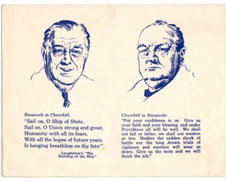 Item #007867 A Second World War card featuring images of, and quotes from, an early 1941 famous...