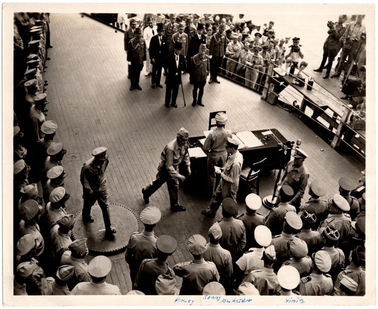 An original Second World War Official U.S. Navy photograph of the moments just before the formal...