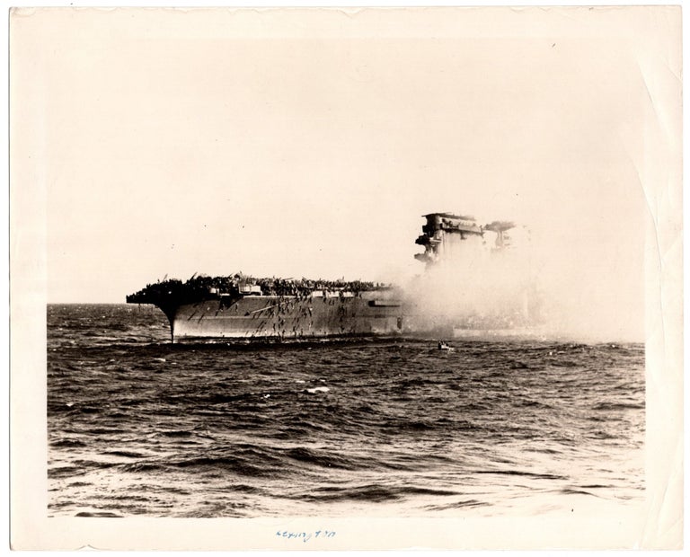 An original Second World War Official U.S. Navy photograph of the USS Lexington, the first U.S....