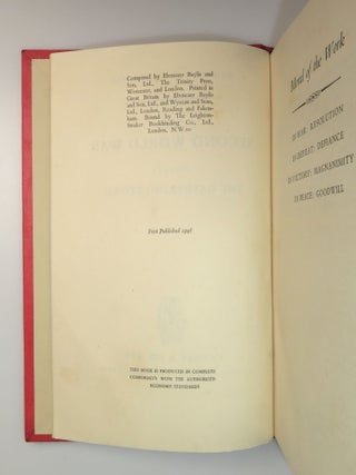 The Second World War, full set of six British first editions finely bound in full crimson Morocco goatskin