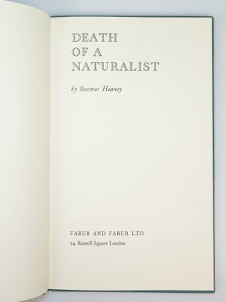 Death of a Naturalist, warmly inscribed by the author