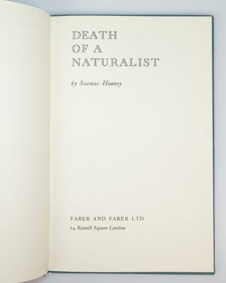 Death of a Naturalist, warmly inscribed by the author
