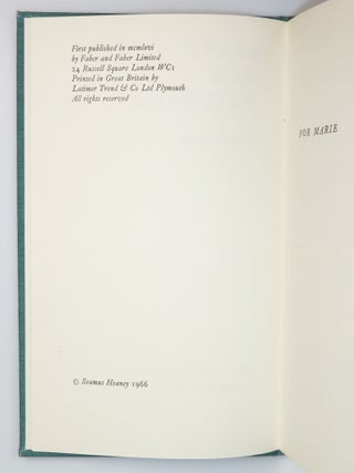 Death of a Naturalist, warmly inscribed by the author