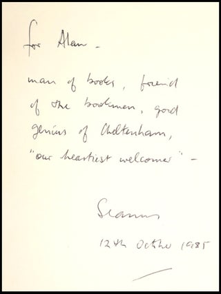 Death of a Naturalist, warmly inscribed by the author