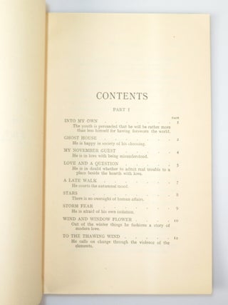 A Boy's Will, hand-numbered "62" and signed by Frost, one the final 135 first edition copies, which were signed and numbered by Frost in 1943