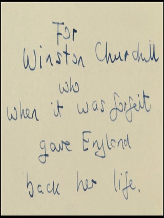 The Turn of the Tide: 1939-1943, signed by the author and extollingly inscribed to Winston S. Churchill