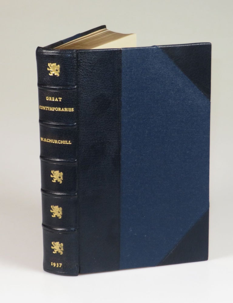 Item #008069 Great Contemporaries, finely bound. Winston S. Churchill.