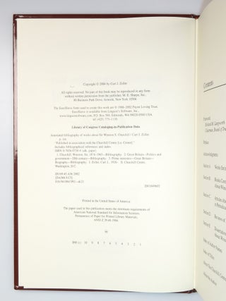 Annotated Bibliography of Works About Sir Winston S. Churchill, signed by the author