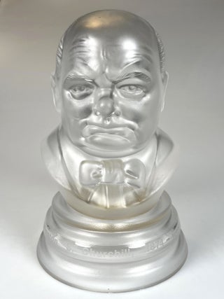 Item #008090 Frosted lead-crystal glass bust of Sir Winston S. Churchill, #4 of 250 produced for...
