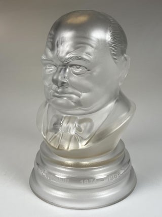 Frosted lead-crystal glass bust of Sir Winston S. Churchill, #4 of 250 produced for the 1974 Centenary of Churchill's birth