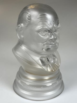 Frosted lead-crystal glass bust of Sir Winston S. Churchill, #4 of 250 produced for the 1974 Centenary of Churchill's birth
