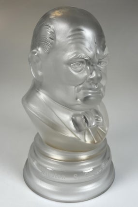 Frosted lead-crystal glass bust of Sir Winston S. Churchill, #4 of 250 produced for the 1974 Centenary of Churchill's birth