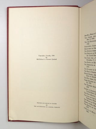 The War Speeches: a full set of seven Canadian first editions: Blood Sweat and Tears, The Unrelenting Struggle, The End of the Beginning, Onwards to Victory, The Dawn of Liberation, Victory, Secret Session Speeches
