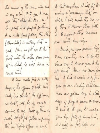 "Churchill is nothing but a cad." An 1899-1900 Boer War Archive of British author and war correspondent Henry C. Shelley, featuring Shelley's fellow war correspondent Winston S. Churchill in a photograph, in print, and in correspondence