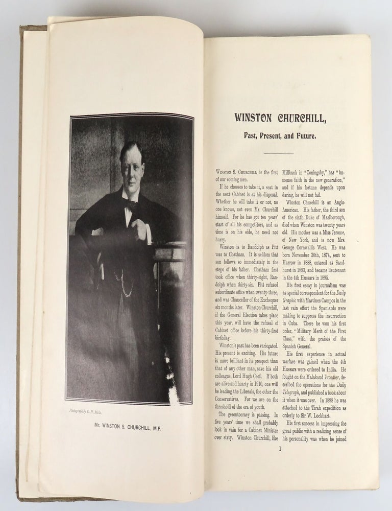 Item #008148 Coming Men on Coming Questions, including "Winston Churchill, Past, Present, and Future." by William T. Stead and "Why I Am A Free Trader." by Winston S. Churchill. Winston S. Churchill, edited, a biographic portrait of, William T. Stead, a photographic portrait of, E. H. Mills.
