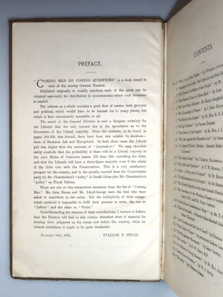 Coming Men on Coming Questions, including "Winston Churchill, Past, Present, and Future." by William T. Stead and "Why I Am A Free Trader." by Winston S. Churchill