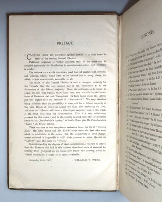 Coming Men on Coming Questions, including "Winston Churchill, Past, Present, and Future." by William T. Stead and "Why I Am A Free Trader." by Winston S. Churchill
