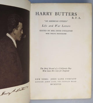 Harry Butters, R.F.A. "An American Citizen" Life and War Letters