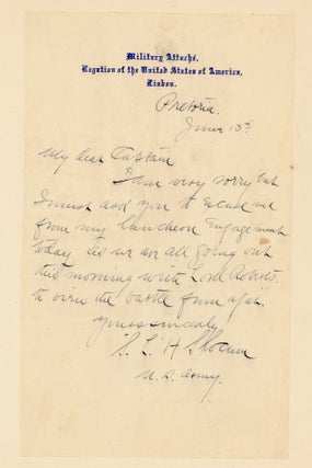 A unique Boer War artifact, including a mid-1900 signature and image of Winston Churchill from his time as an itinerant soldier and war correspondent just before his final battle of the war, return to England, and first election to Parliament