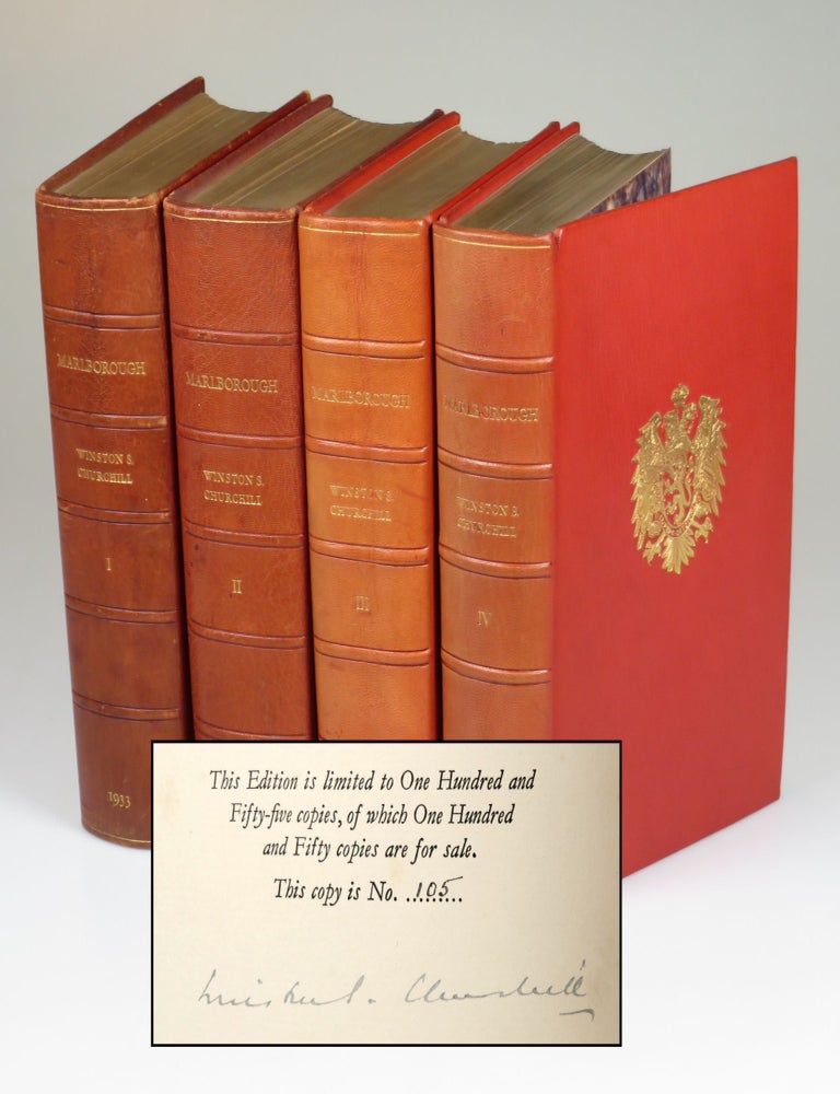 Item #008185 Marlborough: His Life and Times, the publisher's signed limited and finely bound issue of the first edition, set number 105 of 150 numbered sets. Winston S. Churchill.