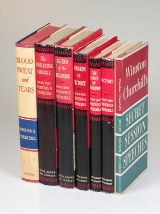 Item #008198 The War Speeches, a full set of all seven U.S. first editions, including Blood Sweat...
